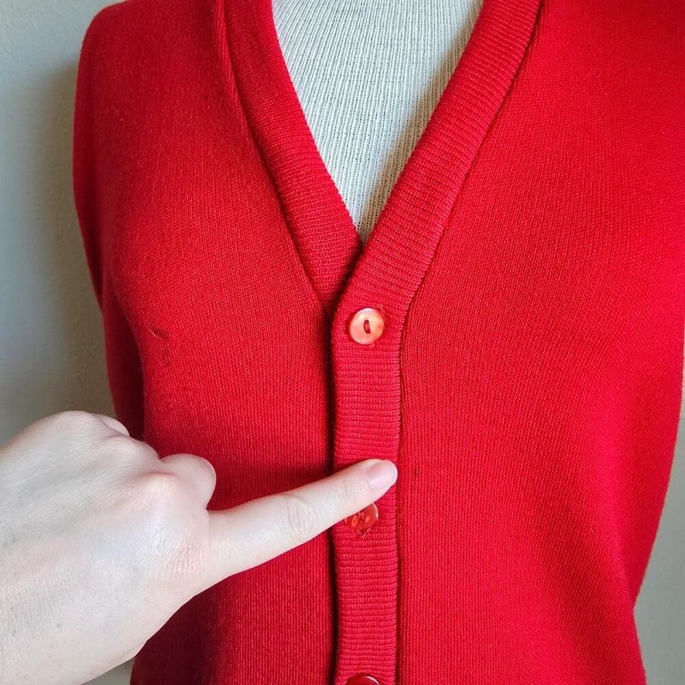 Vintage Wickbury Men’s Red Wool Sweater Vest Size L - Picture 3 of 10